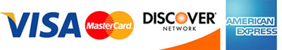 Mastercard, Visa, American Express and Discover accepted